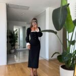 Pleat Detailed Midi Length Dress