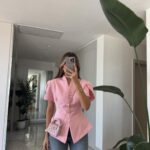 Padded Button Detailed Jacket - Pink