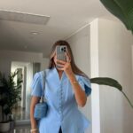 Padded Button Detailed Jacket - Blue