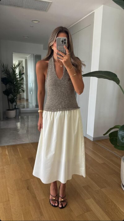 Knitwear Garnised Midi Dress