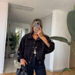 Mui Bag Bomber Jacket with Pocket - Black