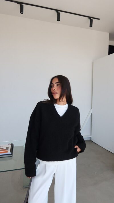 V Neck Soft Textured Sweater