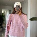 Lauren Hair Braided Sweater - Pink