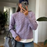Lauren Hair Braided Sweater - Lilac