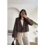 Pre-order Maya Half Double Breasted Trench Coat - Brown