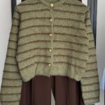 Chardon Thin Striped Cardigan Green-Brown
