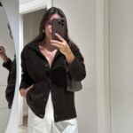 Brown Polo Collar Buttoned Brand Model Buklet Cardigan