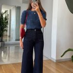 Lucca Washed Short Sleeve Knitwear Blouse - Navy Blue