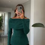 Madonna Collar Silvery Knitwear - Emerald