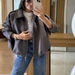 Sobjer Gray Suede Viral Brand Model Jacket