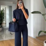 Molly Knitwear Set - Navy Blue