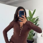 Milk Coffee Snap Turtleneck Sweater