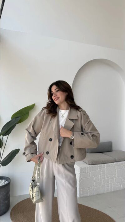 Pre-Order Yeast Half Double Breasted Trench Coat - Mink