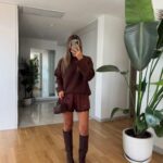 Lace Detailed Satin Shorts - Brown