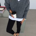 V Neck Soft Textured Sweater