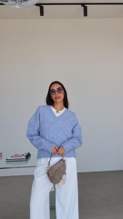 V Neck Soft Textured Sweater