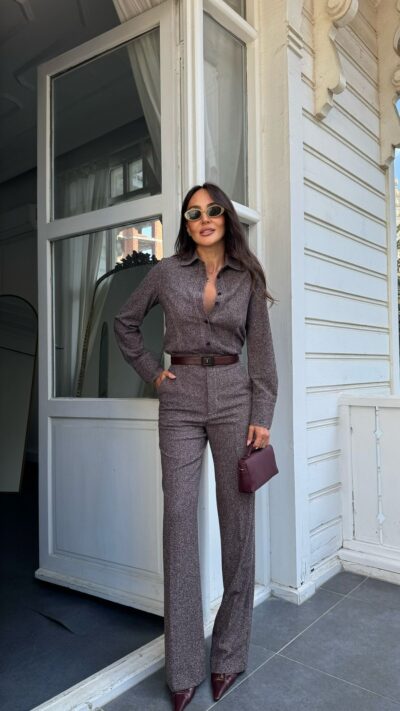 Brown Rumped Stitched Set