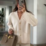 Diana Pocket Buttoned Cardigan - Ecru