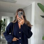 Diana Pocket Buttoned Cardigan - Navy Blue