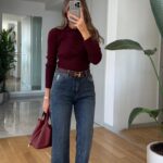 Calista Buttoned Knitwear with Wick - Claret Red