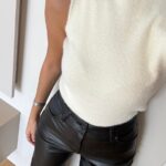 Stand Collar Bearded Sweater - Ecru