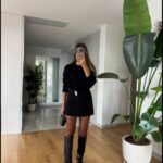 Brooched Mini Shorts Skirt - Black