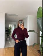 Bloom Button Detailed Knitwear - Claret Red - Image 2