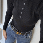 Calista Buttoned Knitwear with Wick - Black