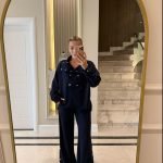 Premium Quality Modal Fabric Double Set with Navy Blue Collar and Snaps