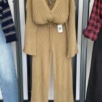 Striped Front Buttoned Set Green