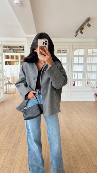 Emma Collar Fur Stamped Coat