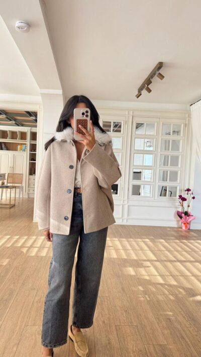 Emma Collar Fur Stamped Coat