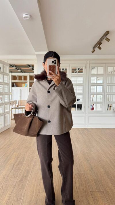 Emma Collar Fur Stamped Coat