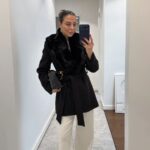 Preorder -FUR COLLAR STAMPED BELTED COAT