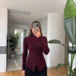 Bloom Button Detailed Knitwear - Claret Red