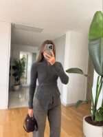 Bloom Button Detailed Knitwear - Anthracite