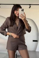 Vitaluxe Stone Brown Shorts Set - Image 2