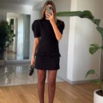 Watermelon Sleeve Pocket Dress - Black