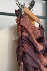 PATTERNED WRAP SKIRT IN BROWN - Image 3