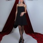 BLACK BACK BOW DETAILED DRESS