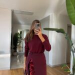 Dilvin Wool Blended Basic Knitwear - Claret Red