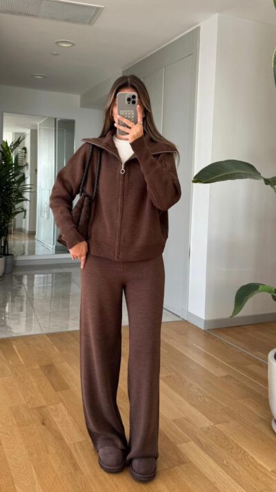 Soft Knit Brown Set