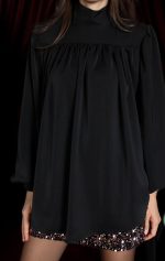 BLACK SLEEVE BELT DETAILED PATKALI SHIRT - Image 3