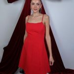 RED BACK BOW DETAILED DRESS