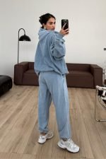 Antique Blue Sweat Tracksuit Set - Image 3