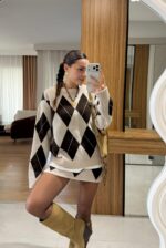 Pukie Baklava Pattern Skirted Knitwear Set - Image 2