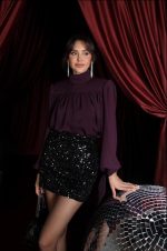 CLARET RED SLEEVE BELT DETAILED PADDED SHIRT - Image 4