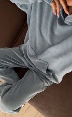 Antique Blue Sweat Tracksuit Set - Image 2