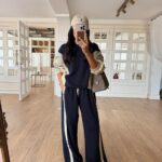 Parachute Fabric Detailed Waisted Shrinking Set