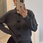 Grey Ruby Bow Cardigan